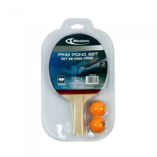 Weston Set de Ping Pong con Raqueta y Pelotas